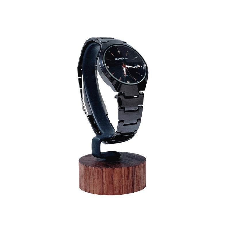 Jewelry And Watches Inc - 新しい木製C型腕時計ディスプレイスタンド、携帯用ジュエリーブレスレットオーガナイザーホルダー、旅行や家庭での使用に最適、1個入り