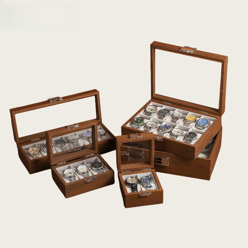 木目調時計ボックス 2/3/6/10 スロット時計ディスプレ - Watch Display Box のレビューと価格