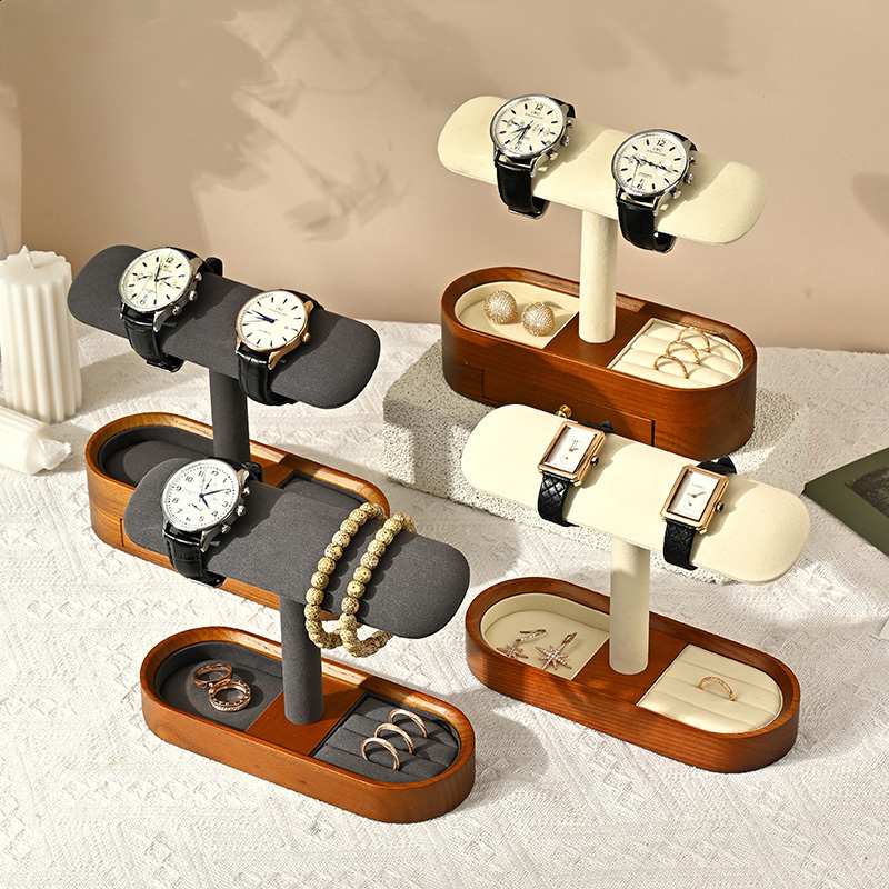 Oirlv 無垢材時計オーガナイザー棚 T バー時計ホルダー - Watch Display Box のレビューと価格