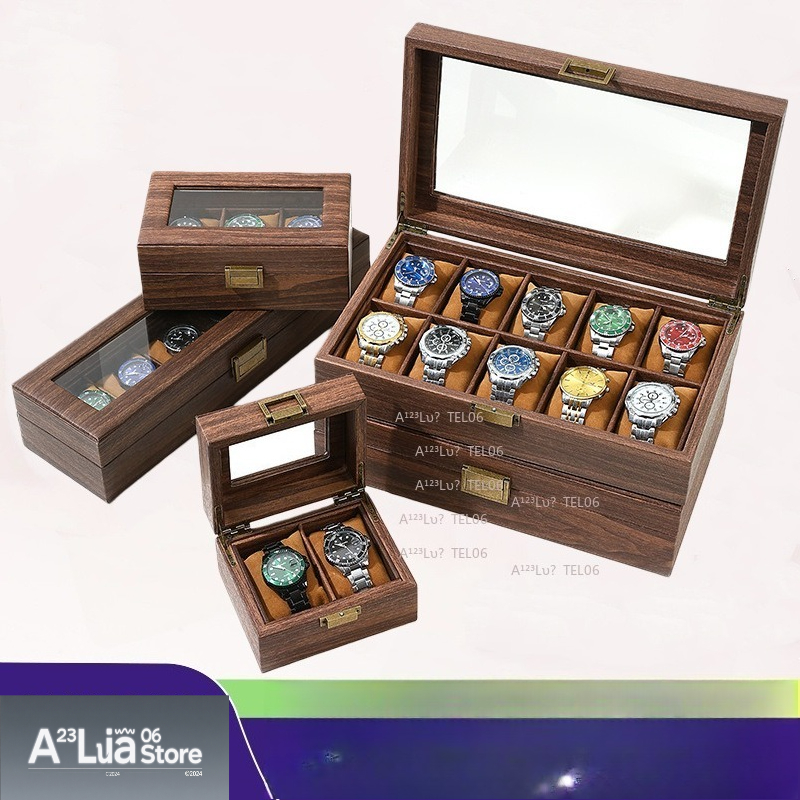 ヴィンテージ木目調PUレザー時計ボックス防塵ディスプレイオー - Watch Display Box のレビューと価格