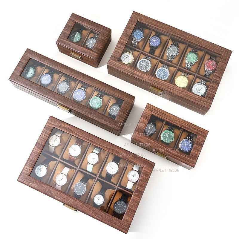 ヴィンテージ木目調PUレザー時計ボックス防塵ディスプレイオー - Watch Display Box のレビューと価格