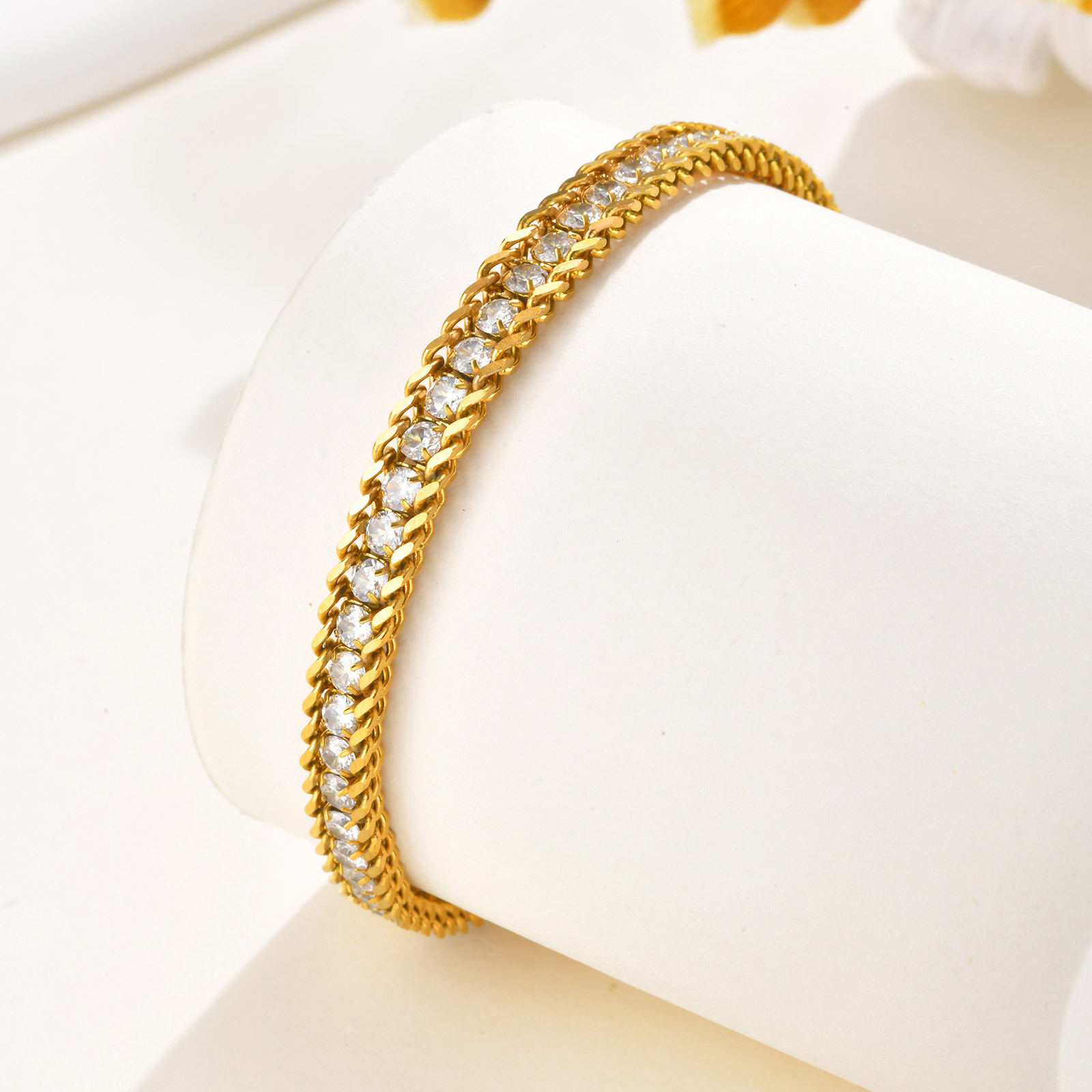 Vnox ステンレス鋼ホワイトジルコン女性のチェーンアンクレ - Jc Jewelry & Watches Photos のレビューと価格